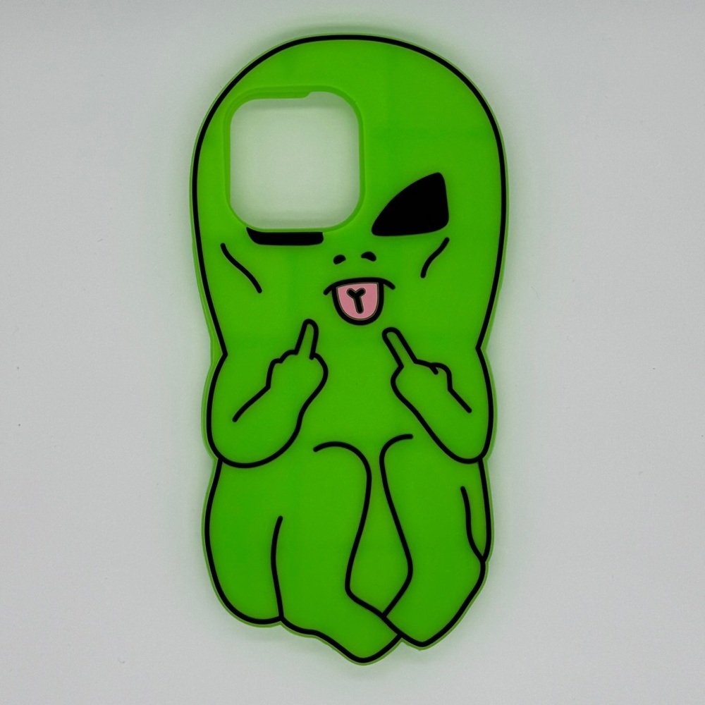 iPhone 15 Pro Max Green Alien Phone Case
